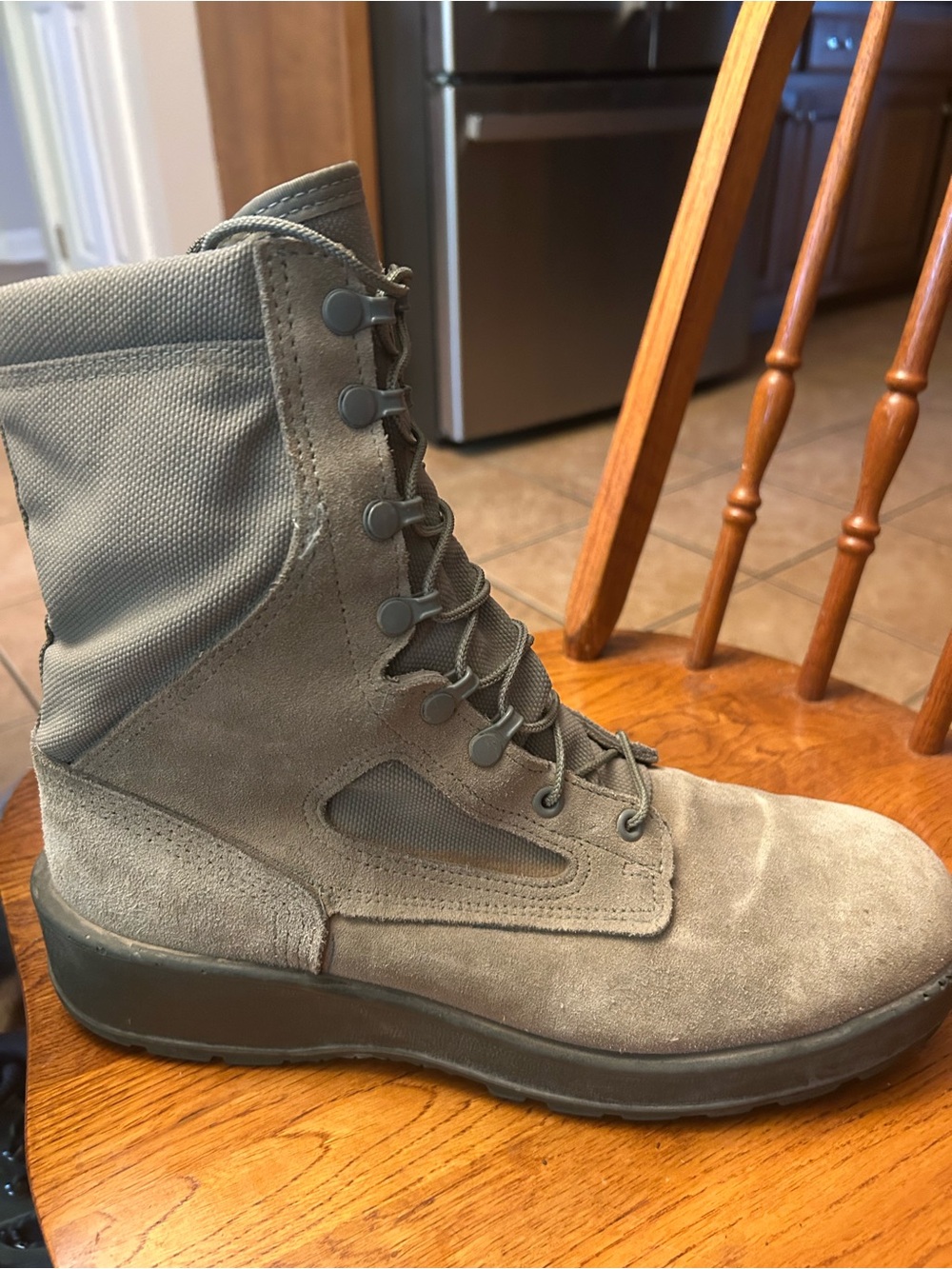Men's Tactical Lace-Up Boot in Taupe Suede
